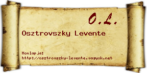 Osztrovszky Levente névjegykártya