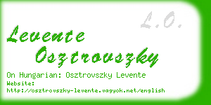 levente osztrovszky business card